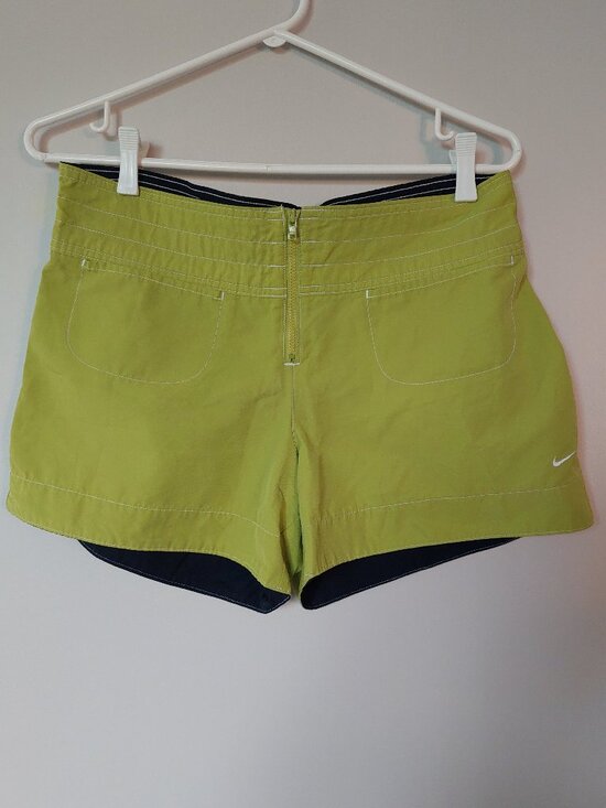 Nike Pants - Nike Y2K-era athletic shorts Women's M lime green front zipper closure